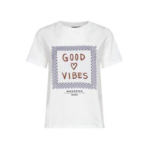 Max Mara Weekend Women White Organic Jersey Ara Printed T-Shirt